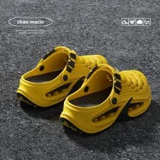 Sapatos masculinos com buracos, uso externo de verão, antiderrapante, sola grossa, esportes, condução, dupla utilização,