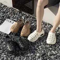 Sandálias masculinas chinelos, sapatos com buracos, sapatos de água antiderrapantes de sola grossa para uso externo, ban