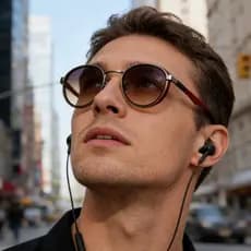 Óculos de sol de armação redonda da moda estilo masculino, óculos de sol estilo Punk