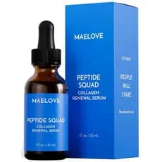 Sérum Renovador de Colágeno MAELOVE Peptide Squad com Peptídeos de Cobre, Argireline, Matrixyl 3000 + Ácido Hialurônico