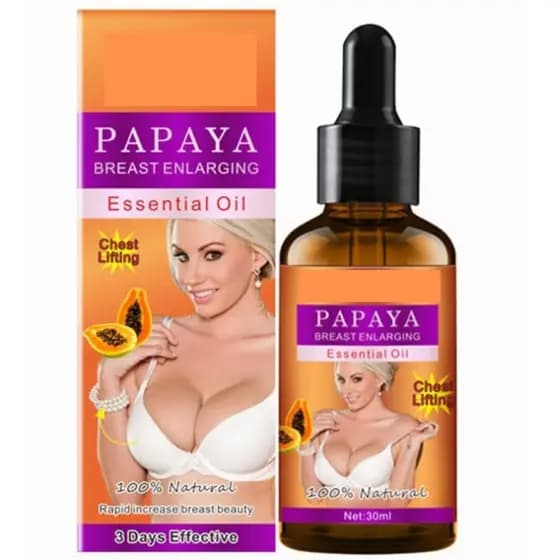 Óleo de Papaia – Óleo Essencial Natural para Firmar e Levantar os Seios, 30ml – Sérum Firmador da Pele com Extrato de Pa