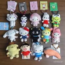 Sanrio Love Knot Series Plushie Toy Hello Kitty Kuromi Piano Chaveiro De Pelúcia Bolsa Pingente Presente Para Crianças