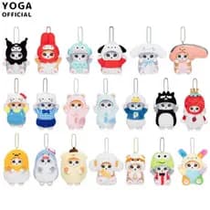 Shark Cat Sanrio Série Brinquedo De Pelúcia Kuromi Hello Kitty Melody Cinnamoroll Chaveiro Fofo Pingente De Aniversário