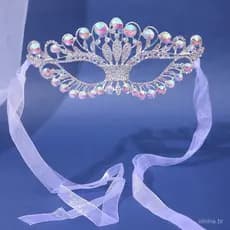Máscara De Máscaras De Cristal Feminina Strass Fantasia Festa À Noite Para Performance De Palco Bola Escolar