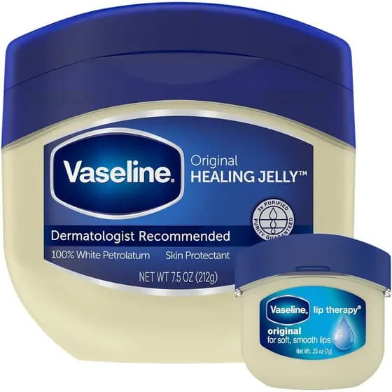 Vaselina Original Healing Jelly, Protetor de Pele com 100% de Petrolato Branco + Terapia Labial para Lábios Macios e Sua