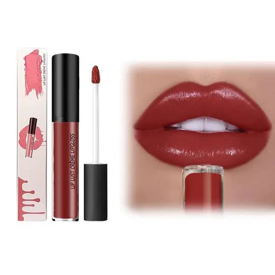 KAMOJI Óleo Labial Colorido em 12 Cores, Novo Batom à Prova d'Água 2026, Brilho Labial Cremoso que Não Gruda no Copo, Ba