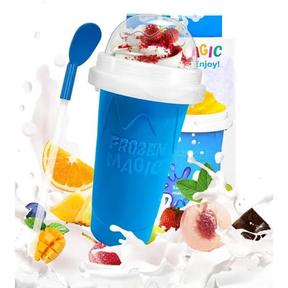 Copo para Slushie, Copos Mágicos para Fazer Slushie DIY, Copo Portátil para Sucos, Leite e Sorvete, Dupla Camada de Sili
