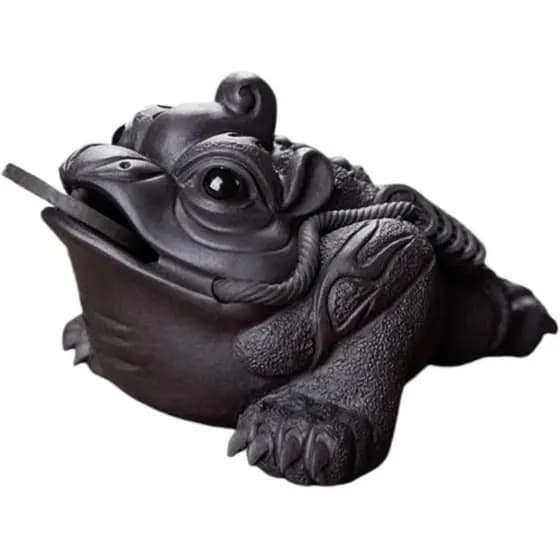 P-O513 Bule de Chá de Argila Zisha Sapo Dourado Pixiu Wukong Tartaruga Dragão Ornamento para Mesa de Chá Decoração de Aq