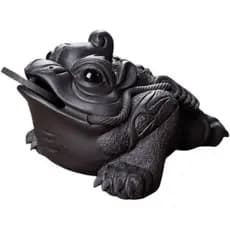 P-O513 Bule de Chá de Argila Zisha Sapo Dourado Pixiu Wukong Tartaruga Dragão Ornamento para Mesa de Chá Decoração de Aq
