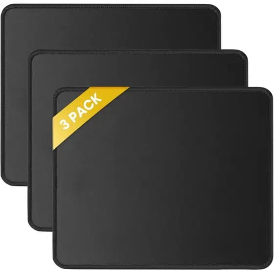 JIKIOU Pacote com 3 Mouse Pads com Borda Costurada, Mouse Pads Confortáveis com Base de Borracha Antiderrapante, Mouse P