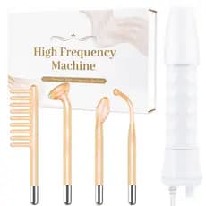 Varinha Facial de Alta Frequência - Uaike Laranja Portátil - Máquina Facial de Alta Frequência - com 4 Tubos de Vidro La