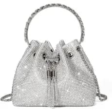 Bolsa de Mão Brilhante com Cristais e Strass Sweetovo para Mulheres, Clutch Brilhante, Bolsa Transversal para Noite, Cas