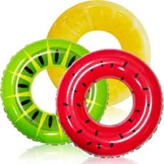 Bóia Inflável JOYIN (pacote com 3) com Estampa de Frutas de Verão, Brinquedos para Piscina para Decorações de Festa na P