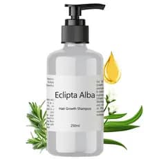 Shampoo Eclipta Alba para Crescimento Capilar com Óleo Orgânico de Bhringraj, Fortalece e Nutre os Cabelos, Previne a Qu