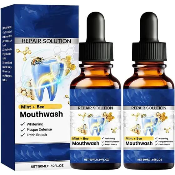 2PCS Beerakt Solução de Reparação Oral, Enxaguante Bucal com Sabor de Menta, Melhora Eficazmente a Higiene Oral e Propor