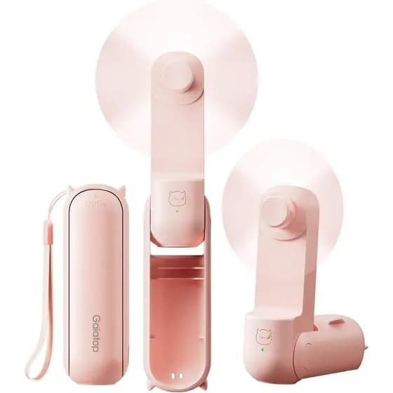 Ventilador Portátil de Mão Gaiatop, Mini Ventilador 3 em 1 [17h de Resfriamento Máximo], Ventiladores Pessoais Dobráveis