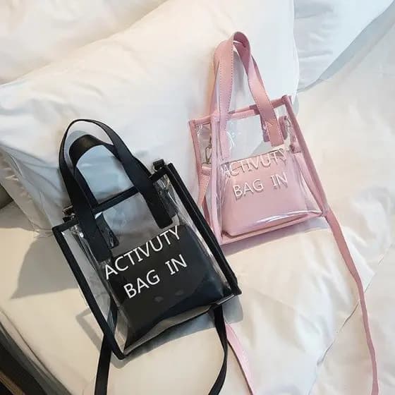 Bolsa transparente transparente bolsa de ombro bolsa de gelatina bolsa de gelatina bolsa feminina transparente bolsa peq
