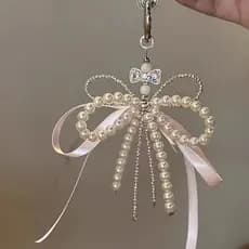 Rosa arco pérola corrente do telefone móvel pingente doce estilo Ballet saco pingente feminino estilo coreano ins estilo