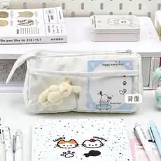Estojo de lápis com asas de anjo Bolsa de papelaria Japonesa Mint Kitten Estojo de lápis ins Coração de menina de alto v