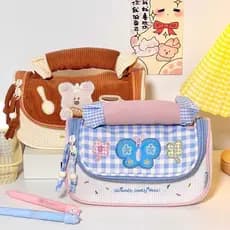 Dopamina Girl Heart Estojo portátil para estudantes do ensino médio Filhote de cachorro fofo Caixa de papelaria para est