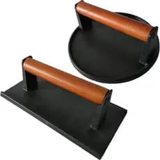 Prensa para Hambúrguer Firsgrill 7,08" Redonda e 8,3"x4,3" Retangular em Ferro Fundido Resistente para Esmagar Carne e B