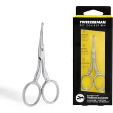 Tesoura de Corte para Animais de Estimação Tweezerman, Aço Inoxidável com Ponta Arredondada para Cães e Gatos A3W7