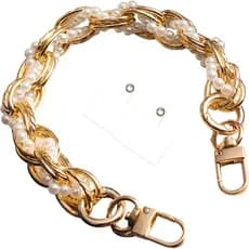 Correia de Pulso para Telefone Sem Fio para Mulheres, Corrente de Metal Dourada para Telefone, Correia Anti-Queda para C