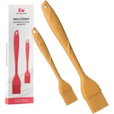 Kitchen Mama WaltzGrip Pincel de Silicone Platinum para Untar e Decorar: Conjunto de 2 Pincéis Resistentes ao Calor para