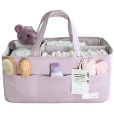 Organizador de Fraldas para Bebê Lily Miles, Cesto Organizador de Fraldas Lavável com 8 Bolsos para Itens Essenciais de