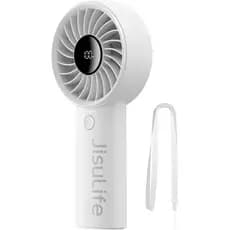 Ventilador Portátil JISULIFE, Mais Forte e Duradouro: 5 Velocidades, Bateria de 5000mAh, Turbo de 12 Lâminas para Vento