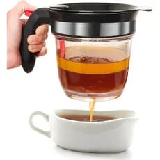 Separador de Gordura com Liberação Inferior, Separador de Molho de 4 Copos para Cozinhar com Filtro de Óleo, Utensílios