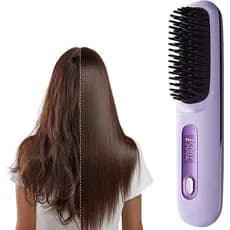 Escova Go Brush - Pro 2026 Atualizada para Cabelos Curtos - Escova Alisadora Sem Fio com Aquecimento Rápido, 3 Configura