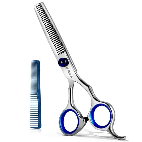 Tesoura de Corte de Cabelo em Aço Inoxidável COOLALA, Tesoura de Desbaste de 6,5 Polegadas, Profissional para Salão de B
