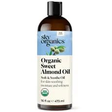Sky Organics - Óleo de Amêndoa Doce Orgânico, 16 fl oz - Óleo Suavizante e Calmante - Hidratante para a Pele - Textura S
