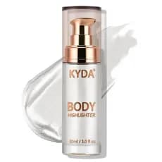 Óleo Iluminador Corporal KYDA, Iluminador Líquido Branco Perolado, adequado para rosto e corpo, iluminador líquido hidra