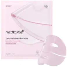 Máscara de Gelatina de Colágeno Rosa com PDRN de DNA de Salmão Medicube |   Máscara Noturna Glass Glow Skin - Elasticida