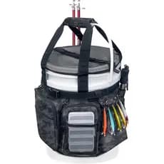 Organizador de Balde de Pesca com Tampa, Bolsa para Equipamentos de Pesca com Suporte para Vara e Alicate, Múltiplos Bol
