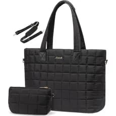 Bolsa de Mão para Laptop Feminina LOVEVOOK, Bolsa Grande Acolchoada para Computador de 15,6 Polegadas, Bolsa de Ombro Fe