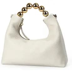 DORIS&JACKY Bolsa Clutch de Mão para Mulheres, Bolsa de Noite de Designer com Alça de Pérolas e Corrente