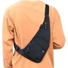 Peicees Bolsa Transversal Impermeável, Mochila de Peito Slim para Homens, Carteira Masculina, Pequena Bolsa de Ombro, Ad