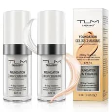 Base de Maquiagem que Muda de Cor, Pacote com 2, Base de Maquiagem BB Cream que Muda de Cor para Tons de Pele Quentes, C