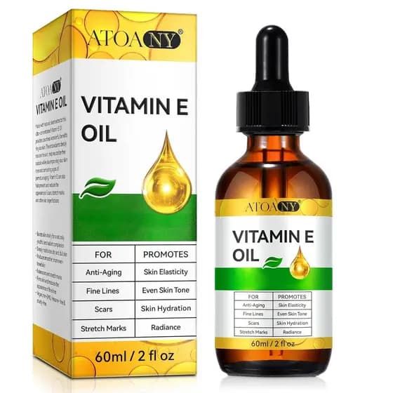Óleo de Vitamina E 2 fl oz - Óleo de Vitamina E para pele, rosto, cabelo, corpo - Antioxidante natural, adequado para re