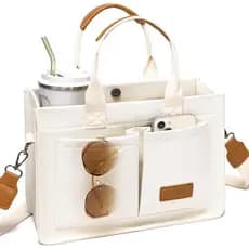 Bolsa de Lona Feminina ZHMO, Bolsa Transversal Feminina, Bolsa para Laptop, Bolsa Grande com Compartimento para Carteira