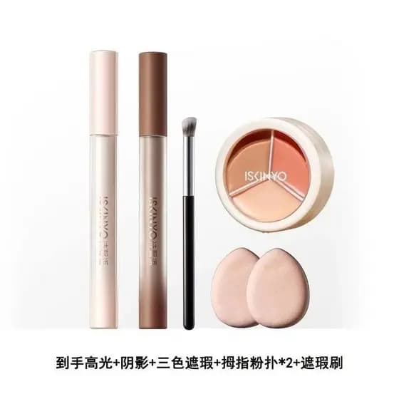 [Shixinyu] Iluminador Líquido que Realça o Tom da Pele, Não Acumula, Autêntico Iluminador Líquido 3 em 1 em Tons Apricot