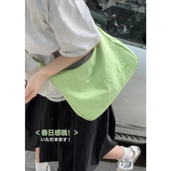 Bolsa de lona impermeável de nylon, bolsa moderna e elegante, bolsa de ombro artística estilo floresta para primavera/ve