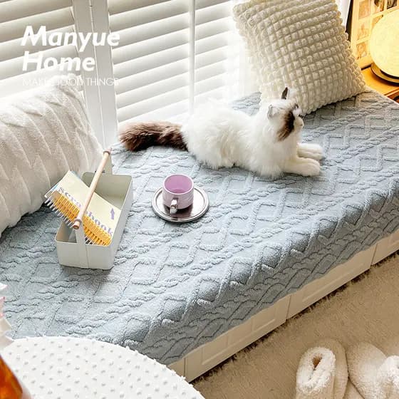 [Novo produto] ins nórdico outono inverno pelúcia varanda Bay janela esteira antiderrapante Tatami camurça almofada do p