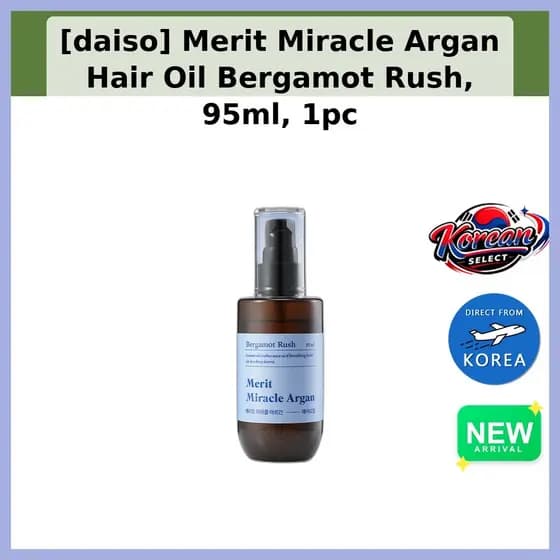 [daiso] Óleo Capilar Mérito Miracle Argan Bergamota Rush , 95ml , 1 Unidade/Coreano/Controle De Frizz Da KoreanSelect