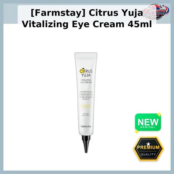 [Farmstay] Citrus Yuja Vitalizing Eye Cream 45ml/Creme Para Os Olhos Coreano/Fórmula Iluminadora/100 % Genuíno Da Korean