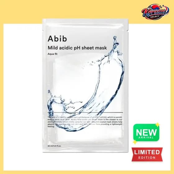 [abib] Máscara Em Folha De pH Ácido Suave , Aqua Fit , 1 Unidade/Coreana/100 % Autêntica Da KoreanSelect