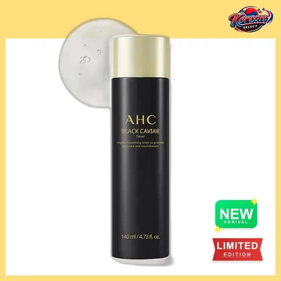 [ahc] Toner Caviar Preto , 140ml (1 Unidade)/Coreano/Fórmula Leve/100 % Autêntico Da KoreanSelect